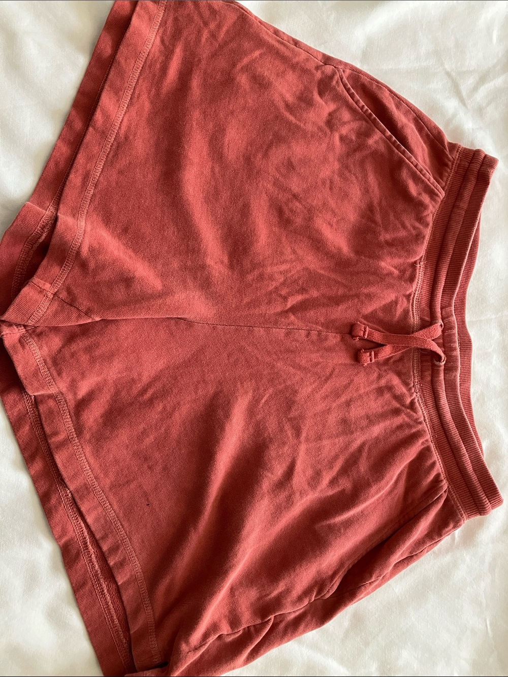 Old Navy High-Waist Rusty Red Terry Drawstring Shorts